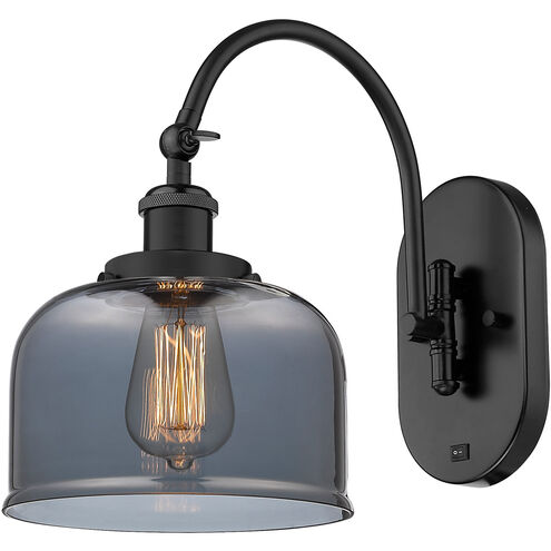 Franklin Restoration Bell LED 8 inch Matte Black Sconce Wall Light in Plated Smoke Glass