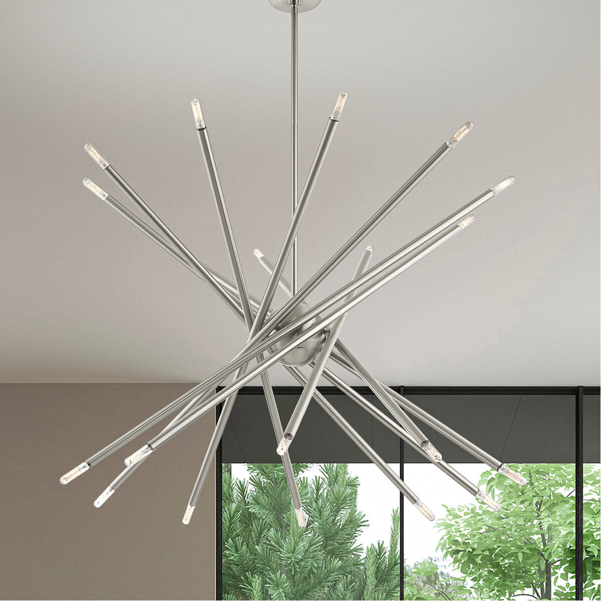 Soho 20 Light 38 inch Brushed Nickel Chandelier Ceiling Light