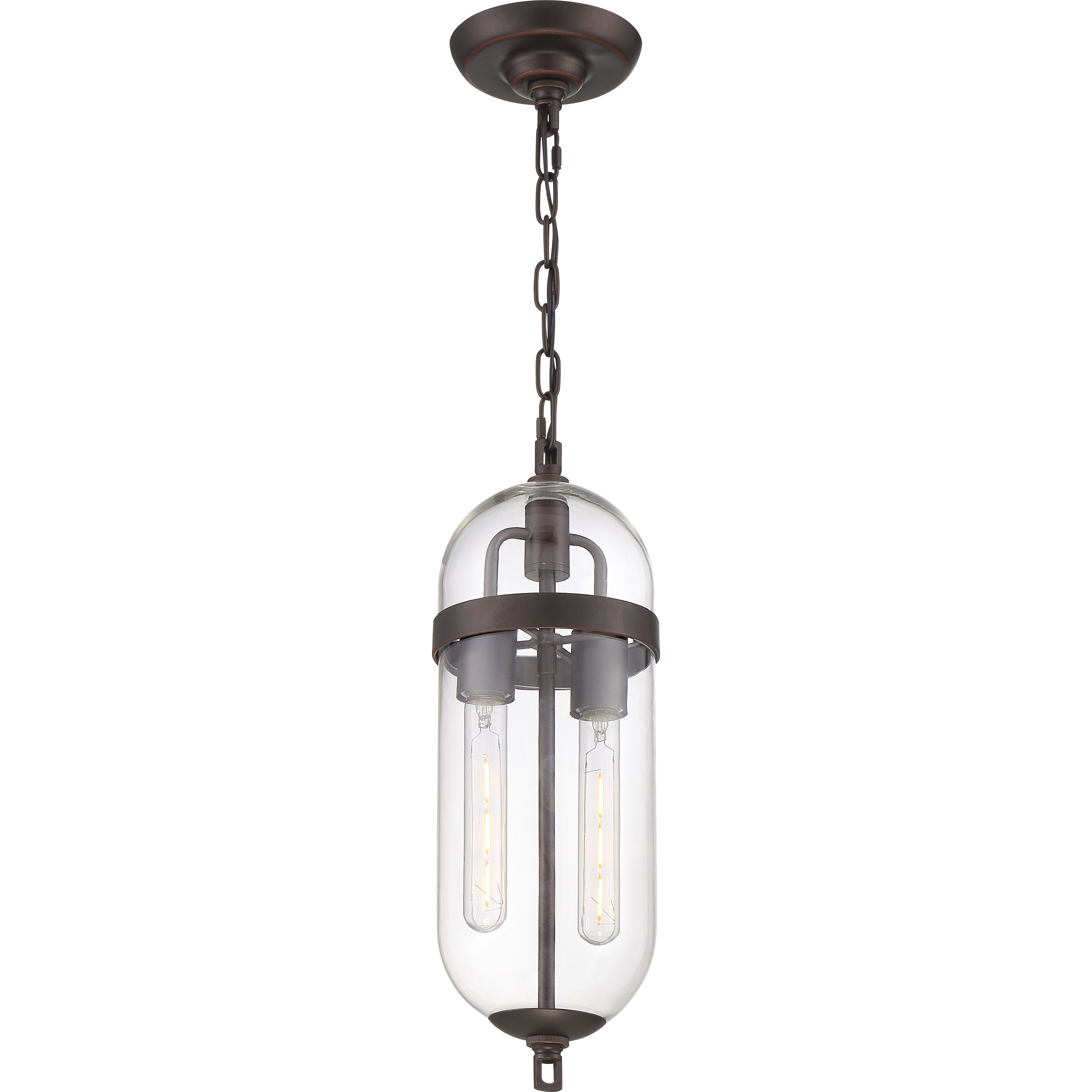 Fathom 2 Light 6.25 inch Mahogany Bronze and Clear Pendant Ceiling Light