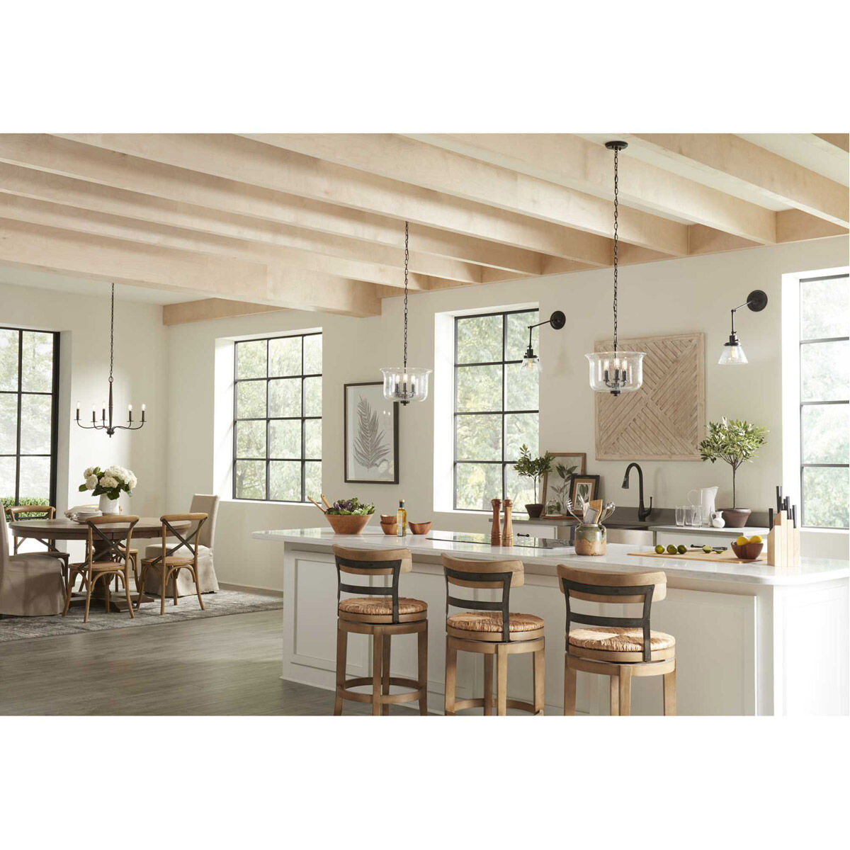 Durrell 5 Light 27 inch Matte Black Chandelier Ceiling Light