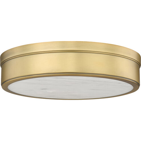 Anders 1 Light 15 inch Rubbed Brass Flush Mount Ceiling Light