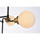 Hanson 8 Light 36 inch Black and Brass Pendant Ceiling Light