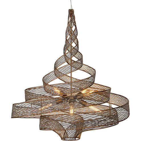 Flow 6 Light 30 inch Hammered Ore Pendant Ceiling Light