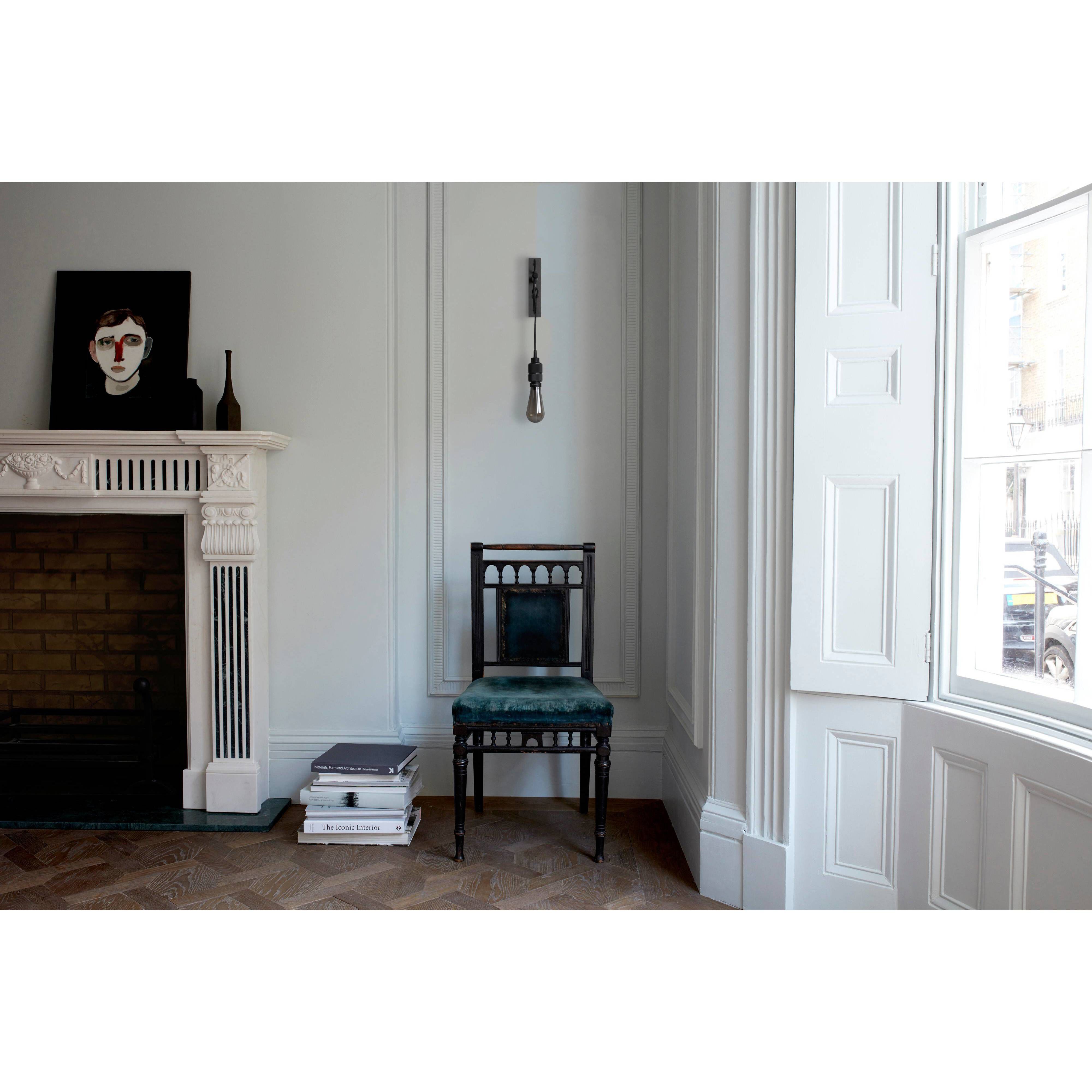 Hooked Wall Light in Graphite / Smoked Bronze, Nude