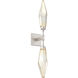 Rock Crystal LED 4.5 inch Beige Silver Indoor Sconce Wall Light in 3000K LED, Metallic Beige Silver, Chilled Amber, Double