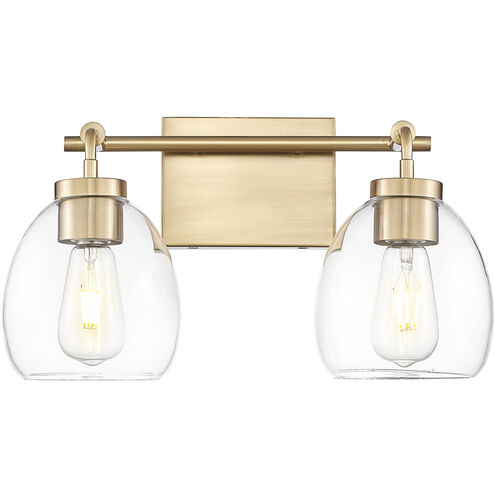 Dawes 2 Light 16 inch Brass Vanity Wall Light