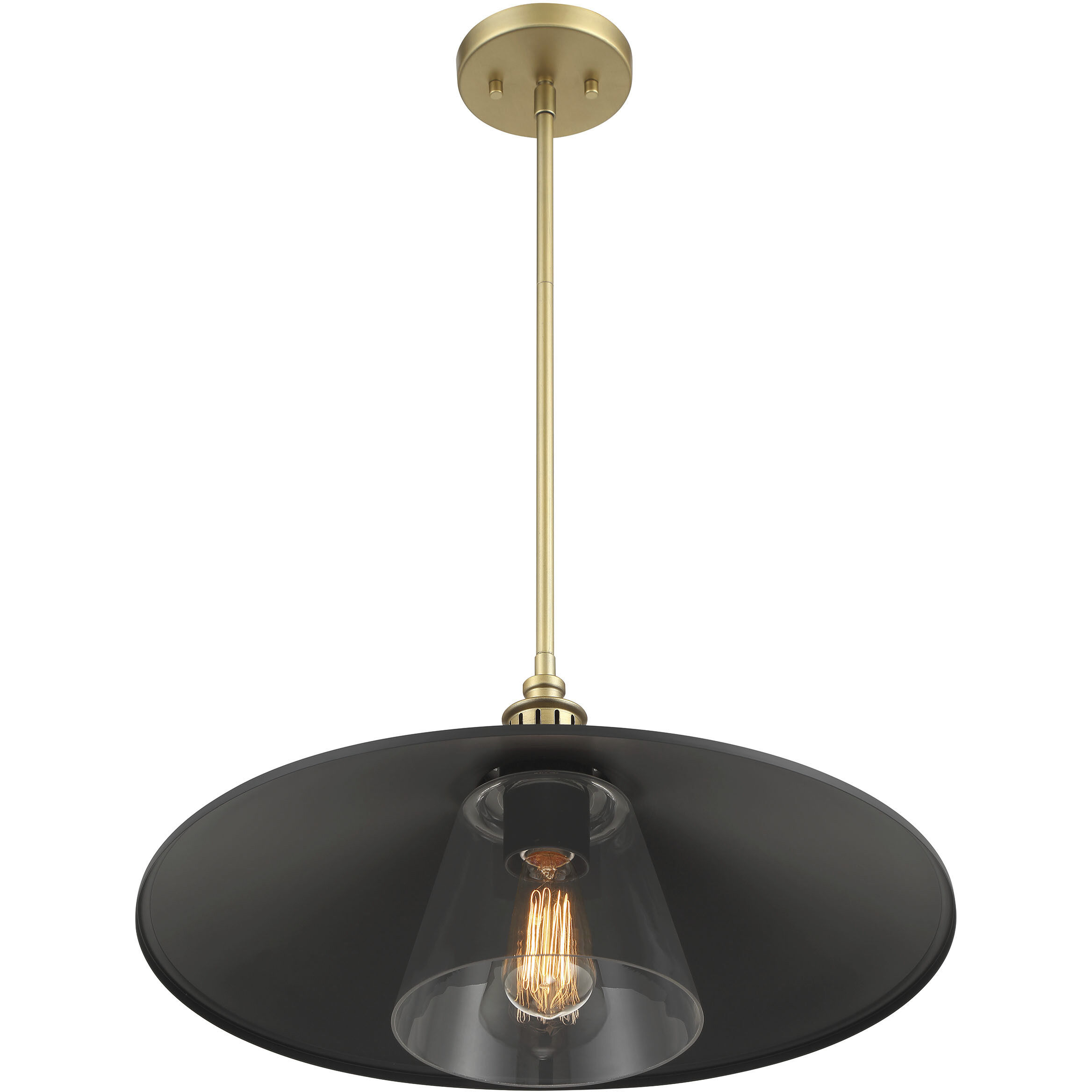 Segan 1 Light 20 inch Coal & Soft Brass (Painted) Pendant Ceiling Light, Outdoor