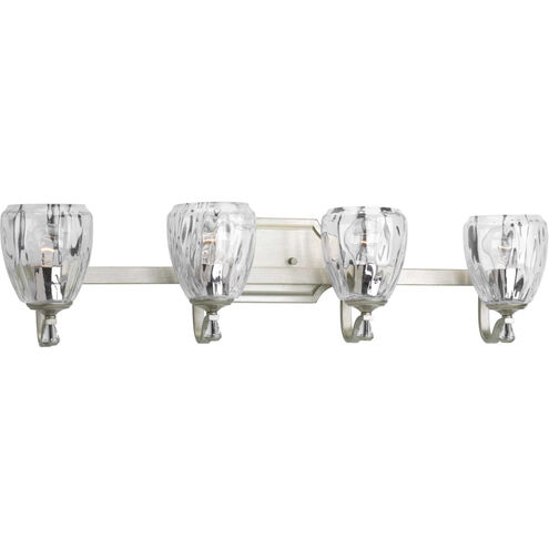 Anjoux 4 Light 32 inch Silver Ridge Bath Vanity Wall Light