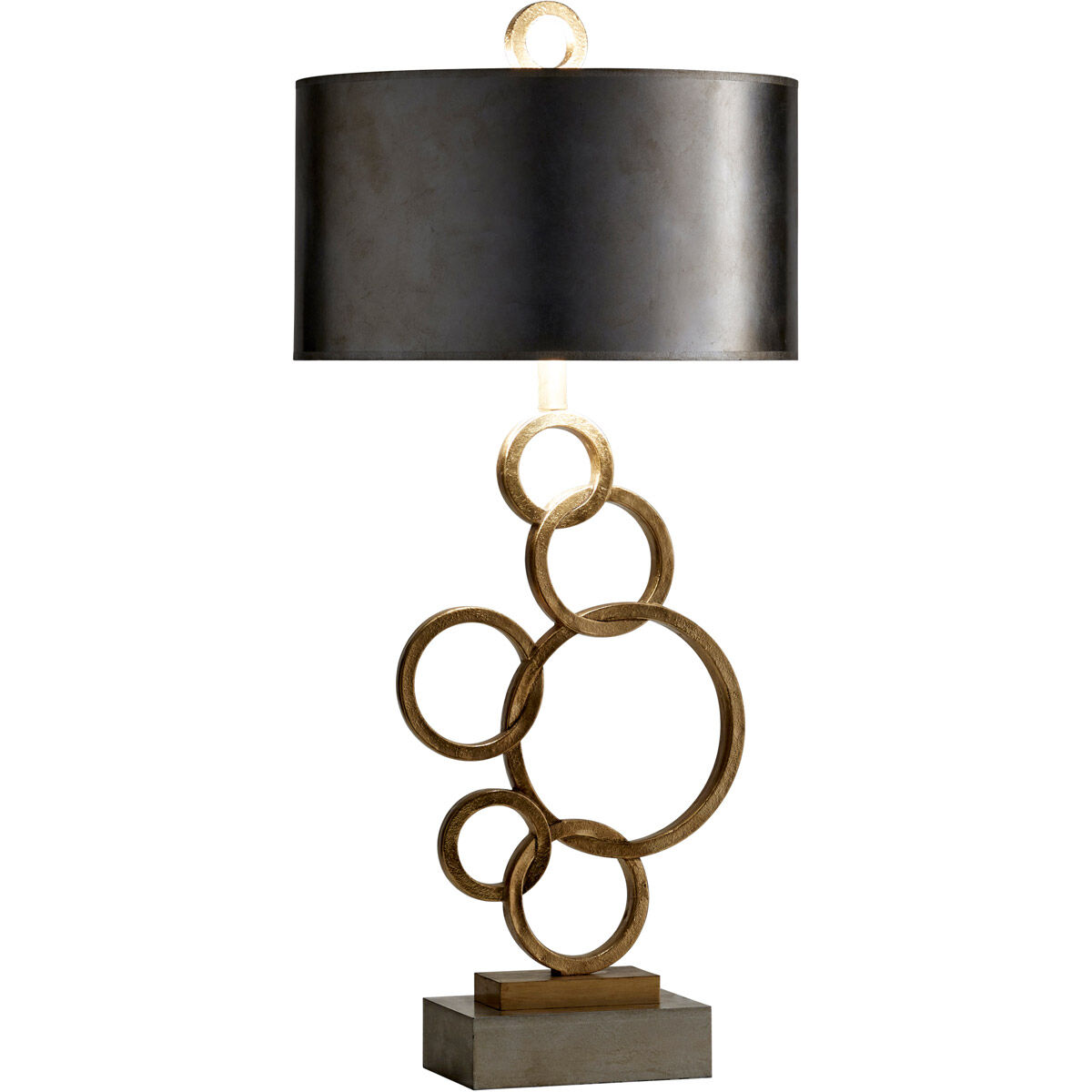Cercles 39 inch 100.00 watt Silver and Gold Table Lamp Portable Light