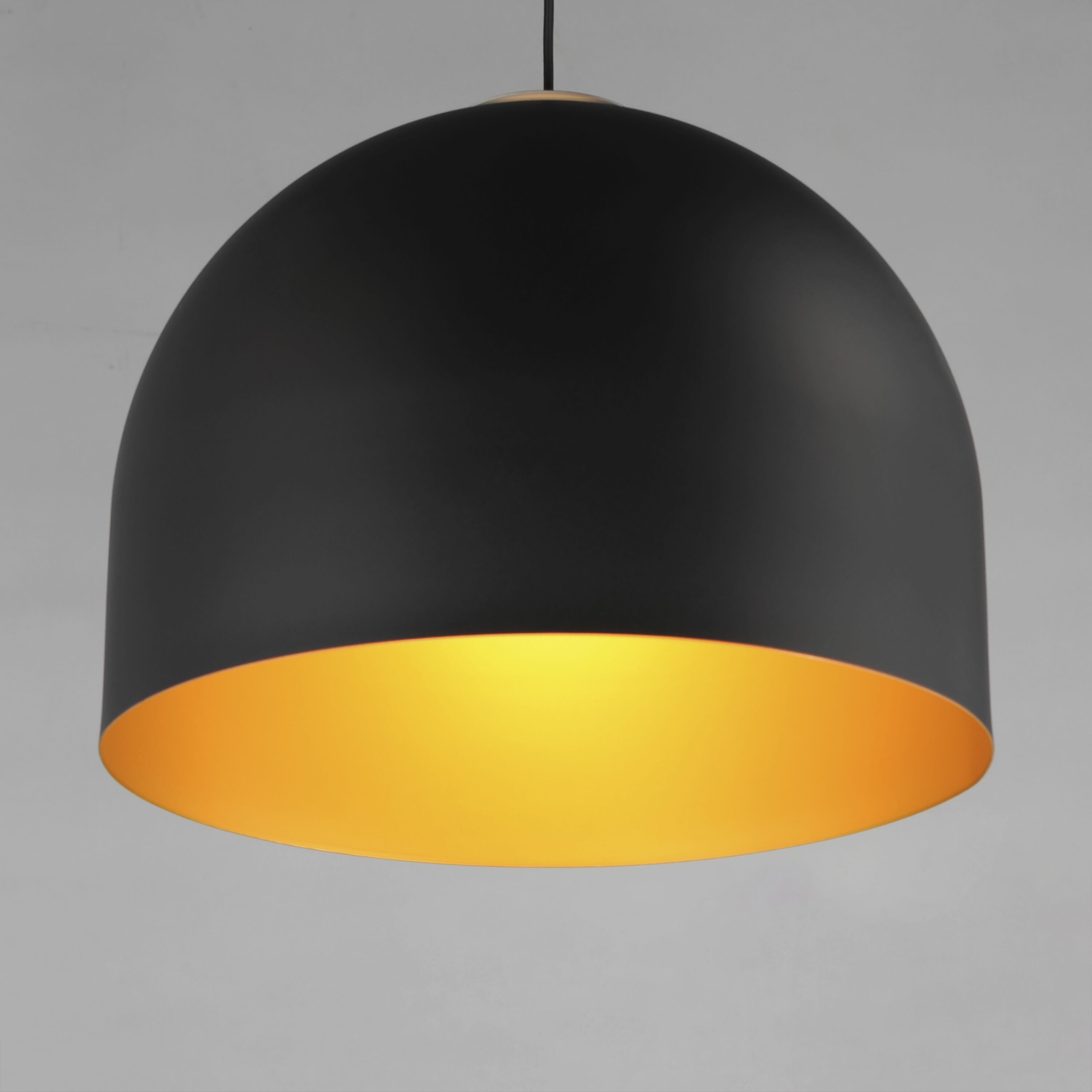 Foster LED 19.75 inch Black with Gold Single Pendant Ceiling Light in Black/Gold