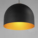 Foster LED 19.75 inch Black with Gold Single Pendant Ceiling Light in Black/Gold