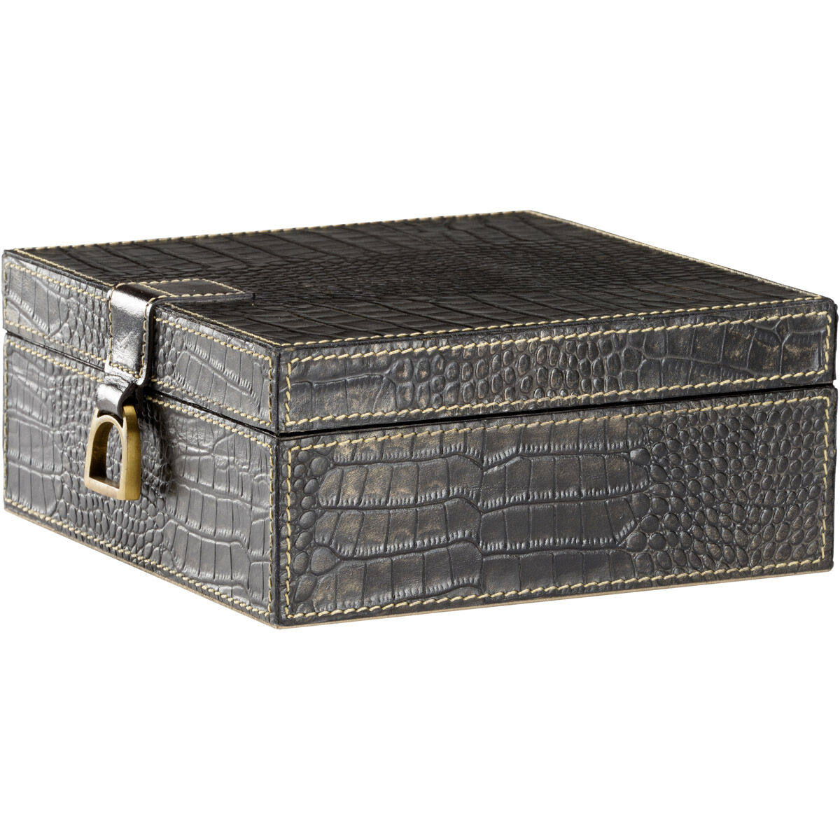 Wildwood 8 inch Black Crocodile Box