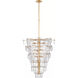 AERIN Loire 12 Light 29.25 inch Gild Cascading Chandelier Ceiling Light in Clear Strie Glass