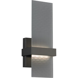 Mura LED 3.3 inch Satin Nickel ADA Wall Light in Smoke Glass, Integrated LED