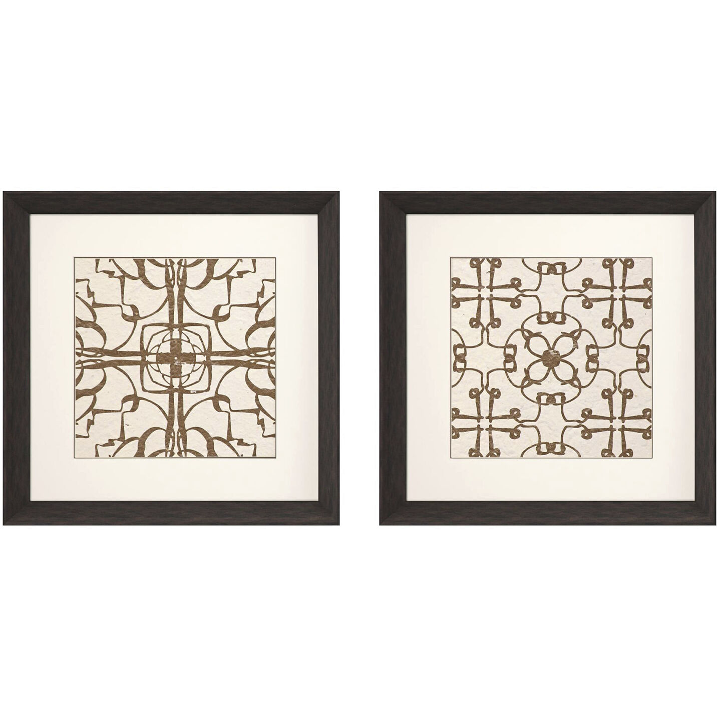 Motif on Cream Brown and Beige and Neutral Framed Art