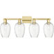 Preston 4 Light 36 inch Satin Gold Bath Vanity Light Wall Light in Clear Glass