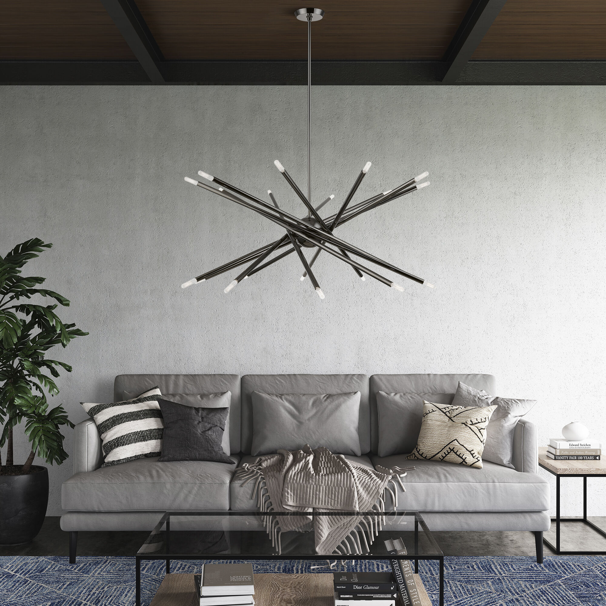 Soho 20 Light 38 inch Black Chrome Chandelier Ceiling Light, Large