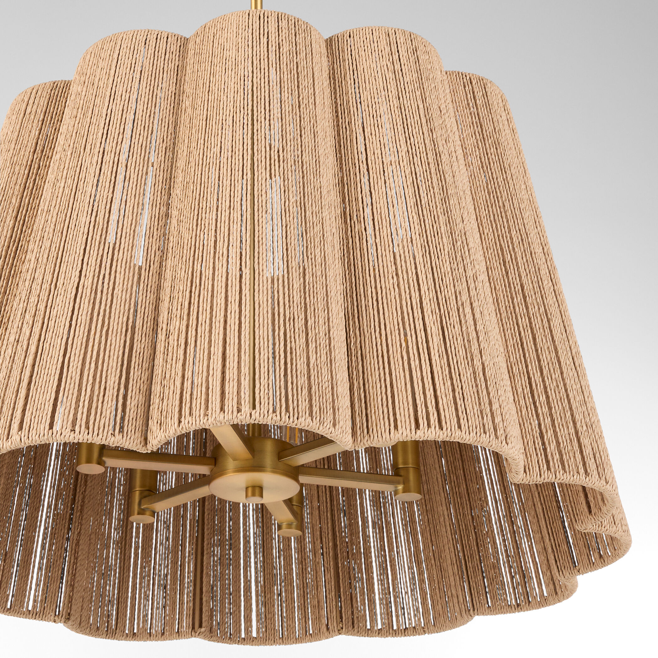 Anton 6 Light 26 inch Brushed Brass Pendant Ceiling Light