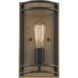 Atelier 1 Light 6 inch Black and Honey Wood Vanity Light Wall Light