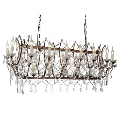 Phraya 24 Light 17 inch Light Brown Up Chandelier Ceiling Light