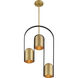 Cane 3 Light 4.25 inch Legacy Brass and Sand Coal Pendant Ceiling Light