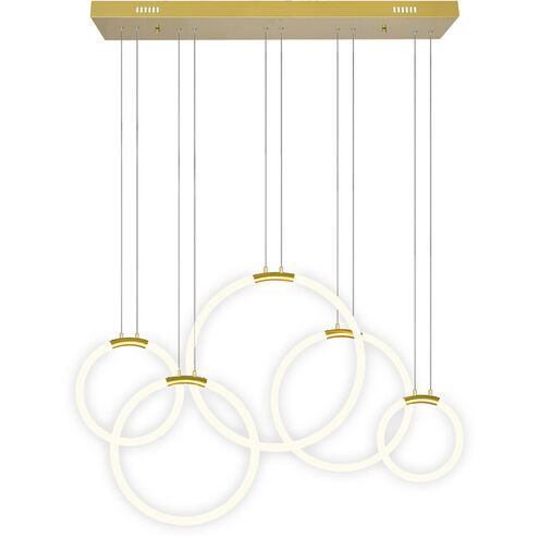 Hoops LED 8 inch Satin Gold Chandelier Ceiling Light