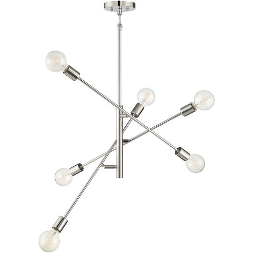 Contemporary 6 Light 26.00 inch Chandelier