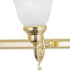 French Regency 4 Light 33 inch Polished Brass Vanity Sconce Wall Light
