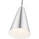 Dulce 1 Light 7 inch Brushed Aluminum with Polished Chrome Accents Mini Pendant Ceiling Light