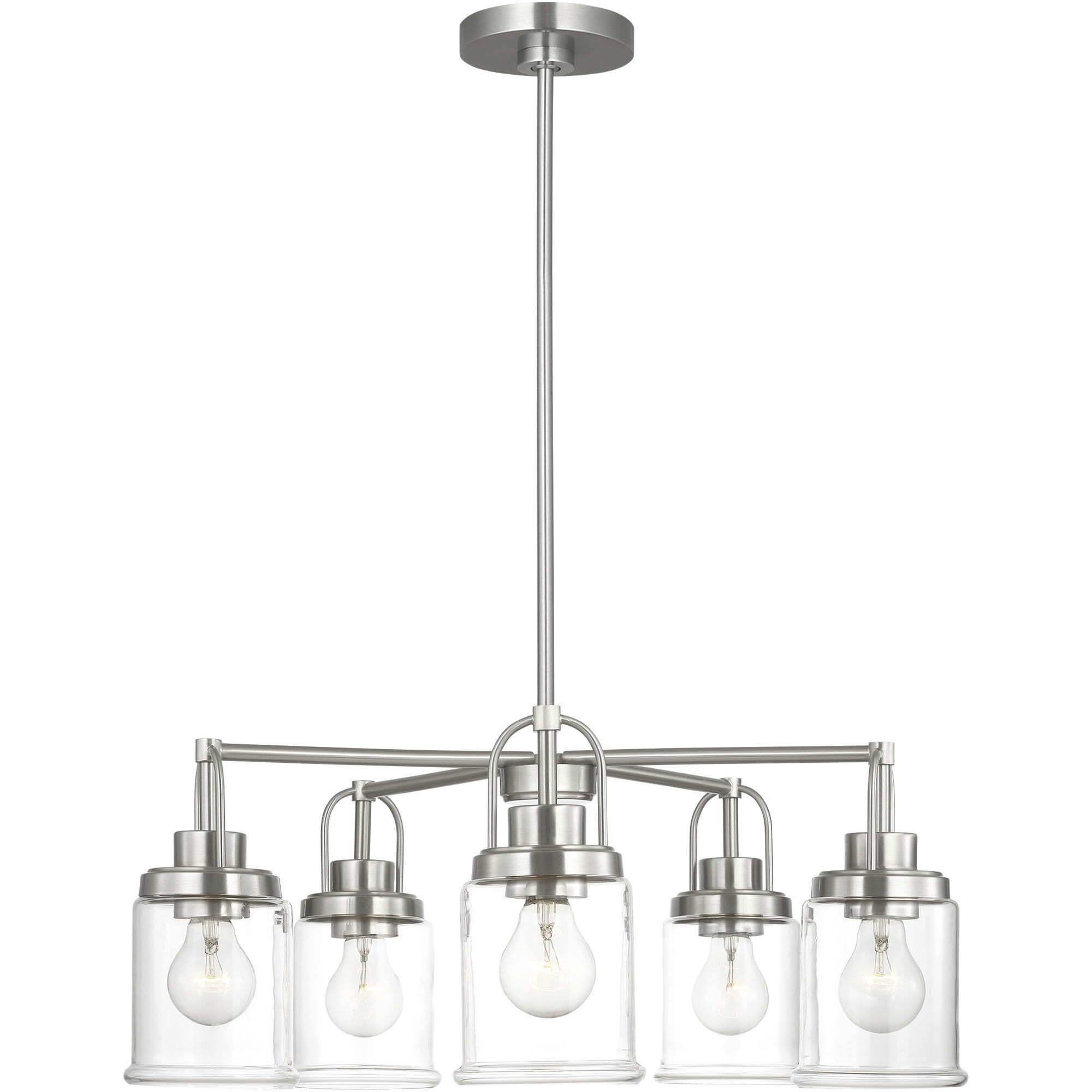 Anders 5 Light 24 inch Brushed Nickel Chandelier Ceiling Light