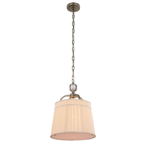 Cara 1 Light 15 inch Vintage Nickel Pendant Ceiling Light, Urban Classic