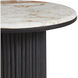 Alessio 24 X 18 inch Walnut and White Marble Side Table