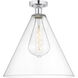 Edison Berkshire 1 Light 16 inch Polished Chrome Semi-Flush Mount Ceiling Light in Clear Glass