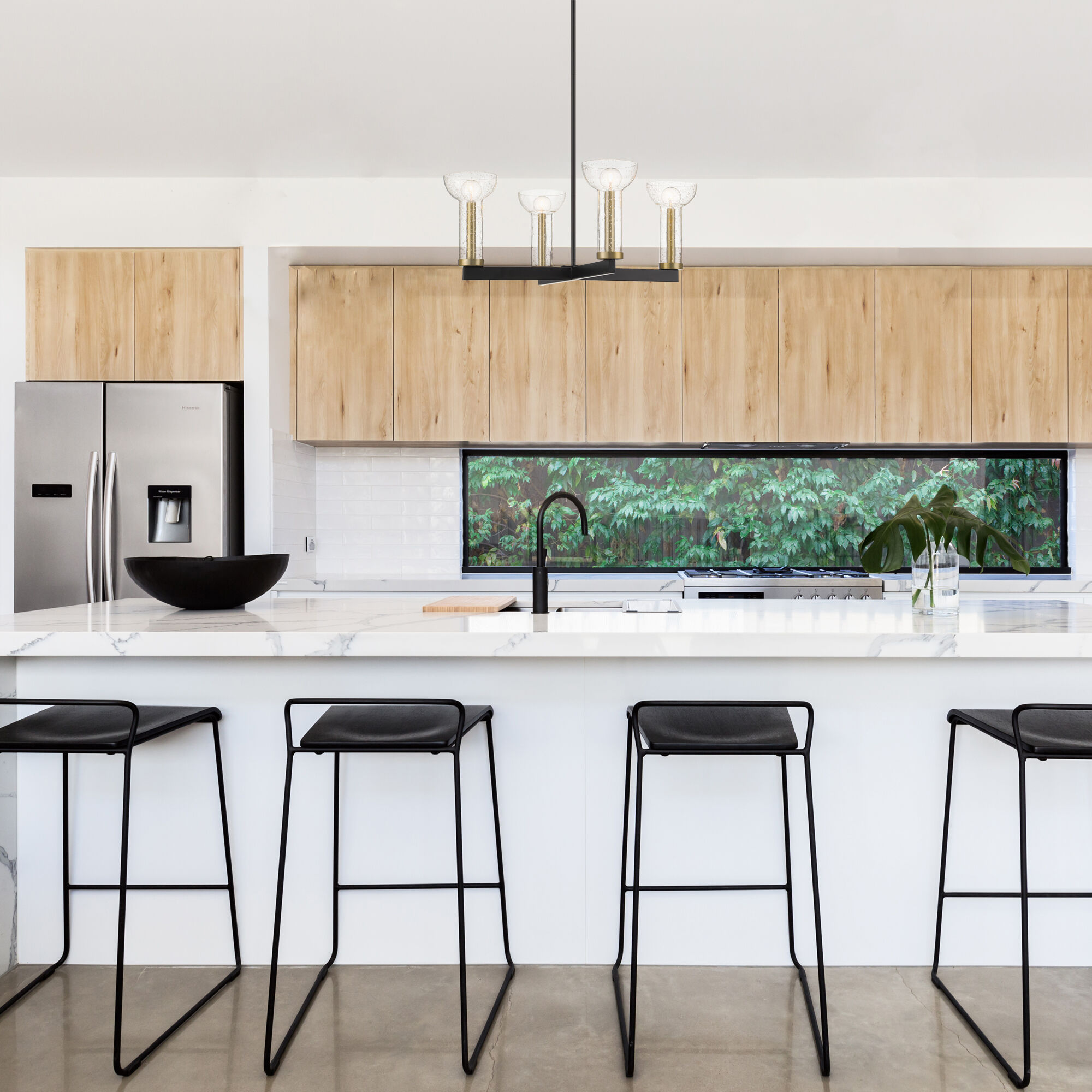 Nova 4 Light 25 inch Matte Black Chandelier Ceiling Light