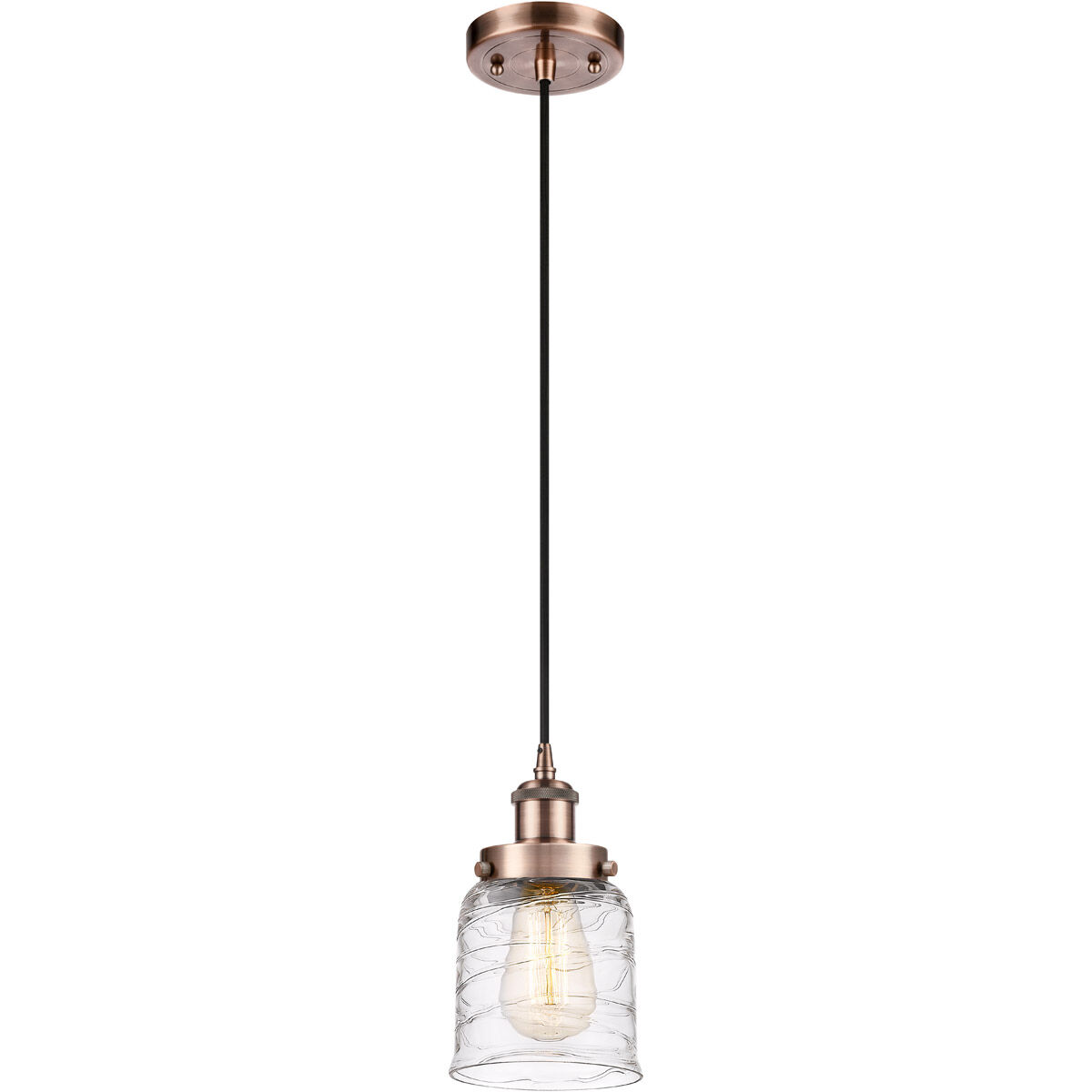 Ballston Bell 1 Light 5 inch Antique Copper Mini Pendant Ceiling Light