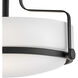 Harper LED 15 inch Black Indoor Semi-Flush Mount Ceiling Light in Etched Opal