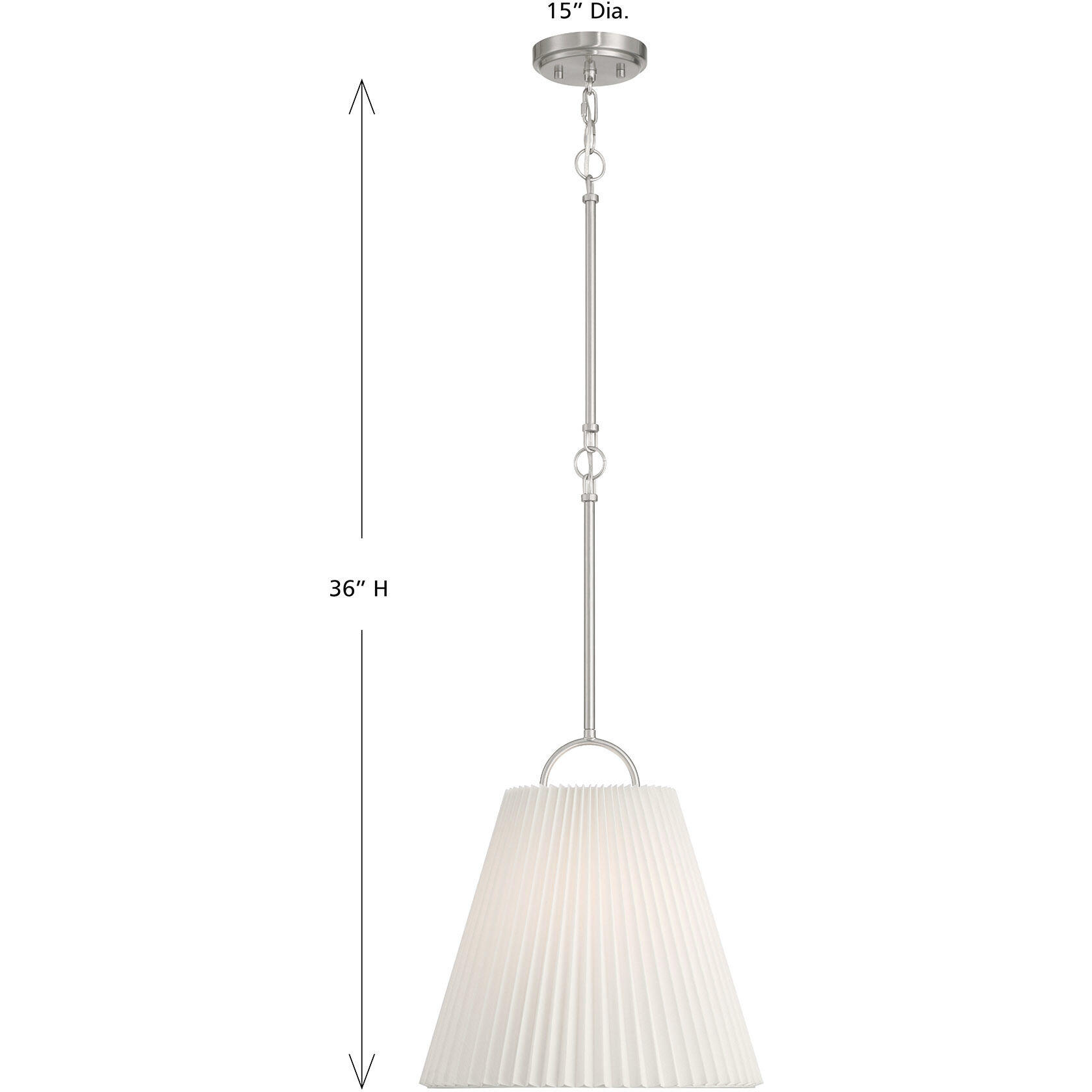 Scandinavian 1 Light 15 inch Brushed Nickel Pendant Ceiling Light