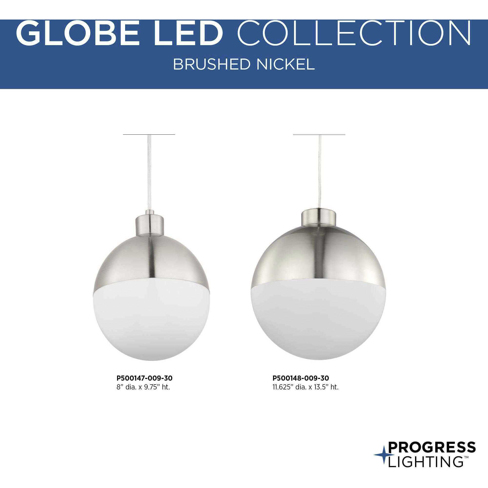 Globe LED LED Brushed Nickel Pendant Ceiling Light