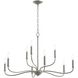 Ilia 9 Light 34.25 inch Brushed Nickel Chandelier Ceiling Light