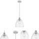 Ballston Dome LED 9 inch White and Polished Chrome Mini Pendant Ceiling Light in Seedy Glass