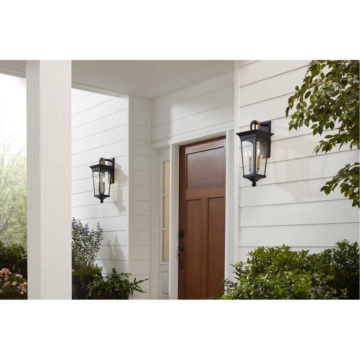 Chatsworth 2 Light 22 inch Textured Black Outdoor Wall Lantern, Medium, Design Series