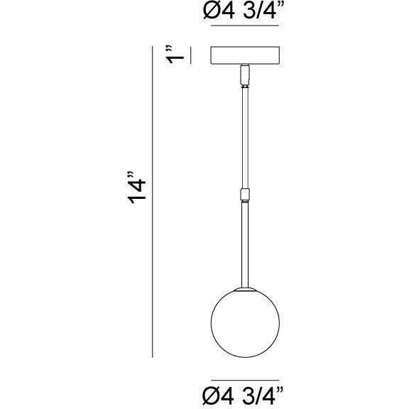 Novu LED 5 inch Aged Gold Brass Pendant Ceiling Light