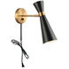 Blaze Wall Sconce Wall Light in Aged Gold Brass and Black