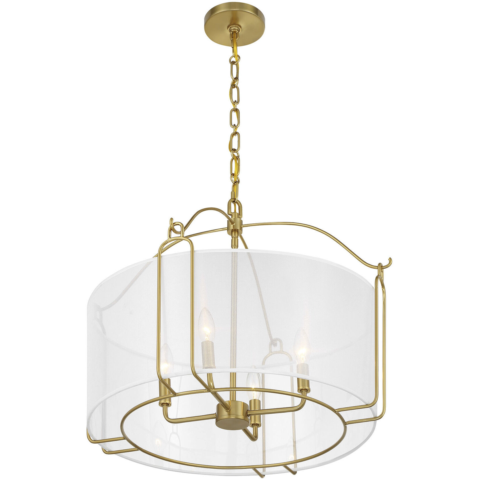 Ashlay 4 Light 22 inch Warm Brass Pendant Ceiling Light