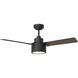 Jovie 44 LED 44 inch Midnight Black with Midnight Black/American Walnut reversible blades Indoor/Outdoor Ceiling Fan