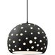 Perforated Globe Pendant Ceiling Light in Matte Black, Dedicated LED, Black Cord, Carbon Matte Black, 12.25W x 9.25H, Form+Finish+Function