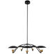 Redding LED 38 inch Matte Black with White and Brass Accent Chandelier Ceiling Light