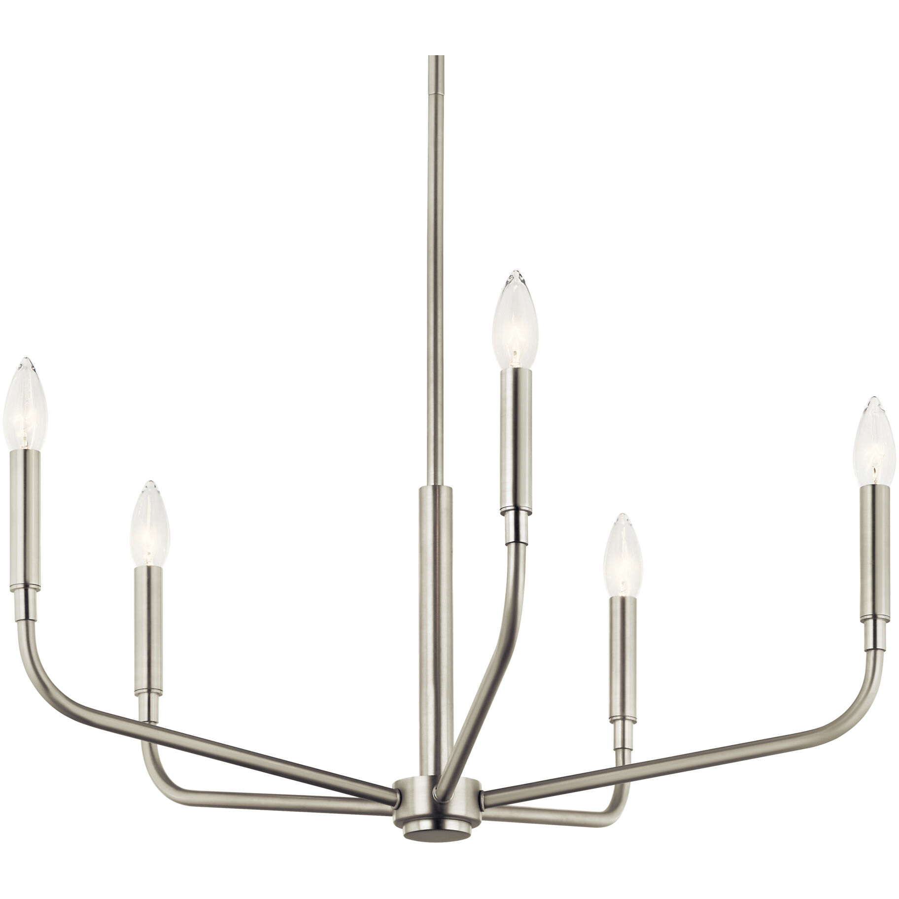 Madden 5 Light Brushed Nickel Chandelier Ceiling Light, 1 Tier Small