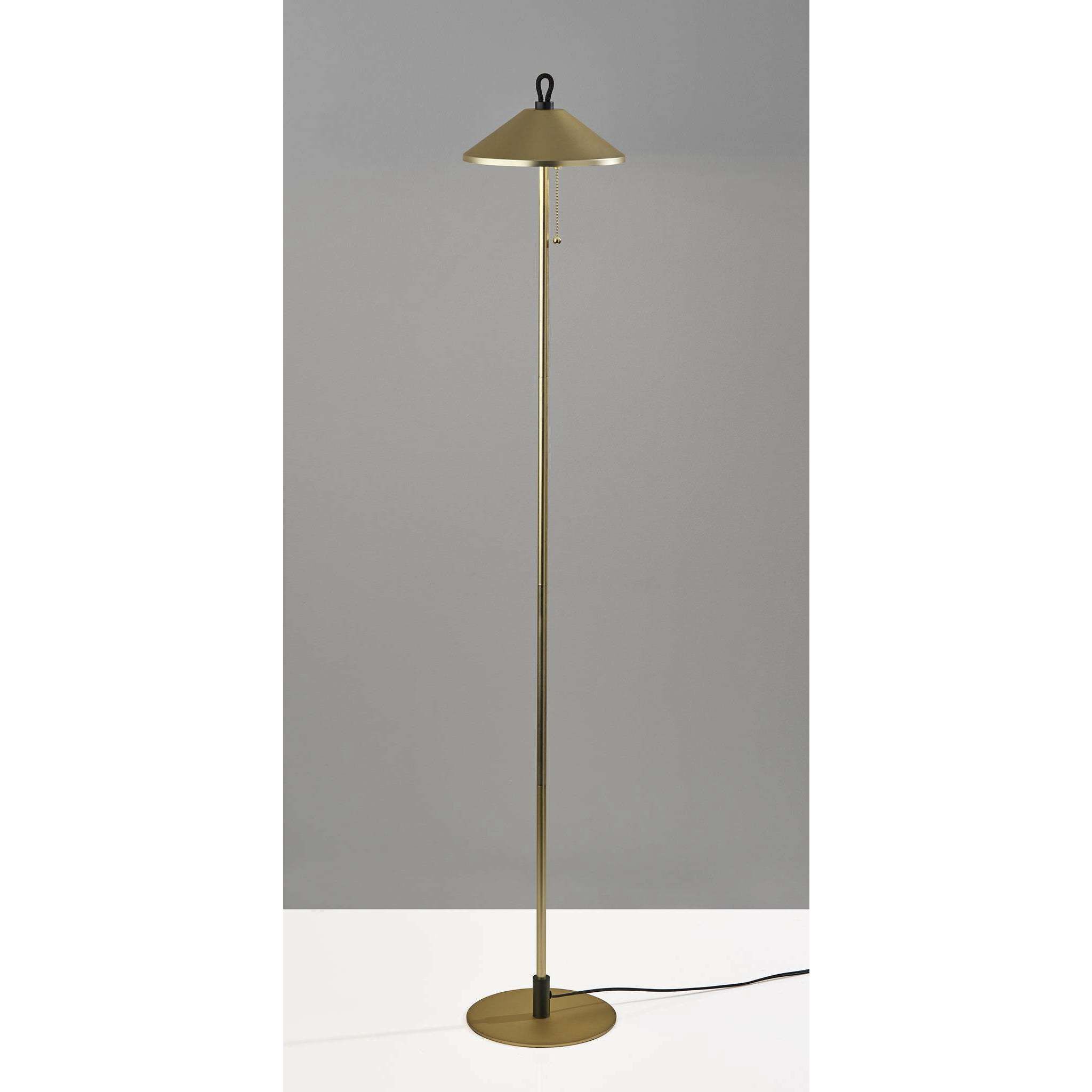 Kaden 54 inch 10.00 watt Brass with Black Accent Floor Lamp Portable Light