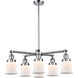 Franklin Restoration Small Canton 6 Light 28 inch Polished Chrome Chandelier Ceiling Light in Incandescent, Matte White Glass, Franklin Restoration